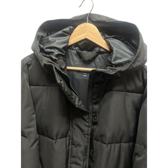 Everlane Black Hoodie The Long Puffer Jacket Parka - Picture 6 of 13